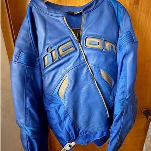 ICON Vibrant Blue Riding Jacket